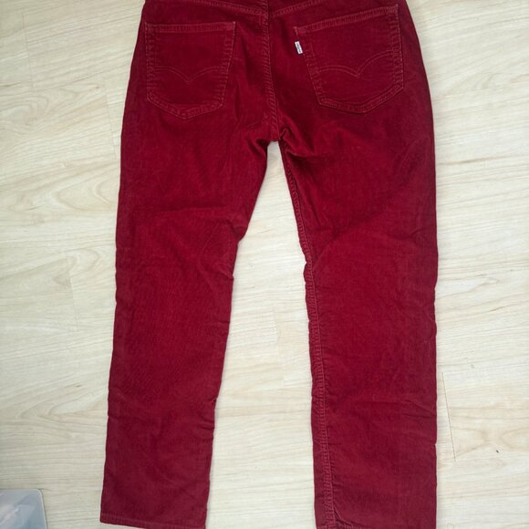 Levi's Corduroy Slim Straight Men's Pants 31x30 Stretch Oxblood Red - Picture 9 of 11